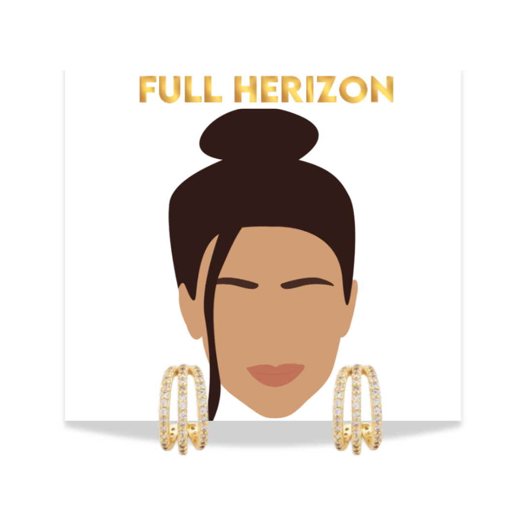 First Class Gold Triple Hoops