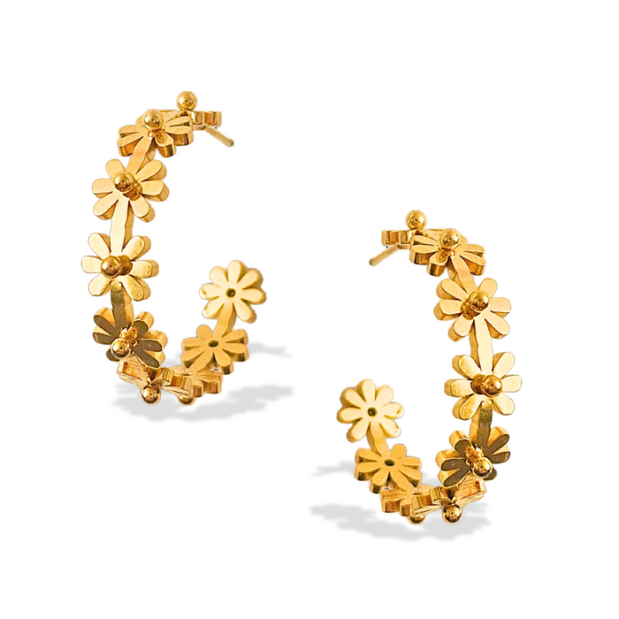 Garden Party Gold Hoops