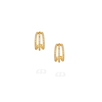 First Class Gold Triple Hoops