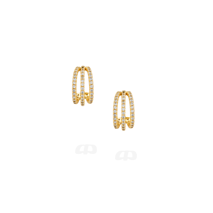 First Class Gold Triple Hoops