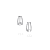 Aros Pequeños Triples De Plata Rellenos De Oro De 18k
