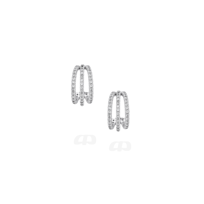First Class Silver Triple Hoops