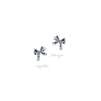 Sweet Tiny Bows Silver Studs