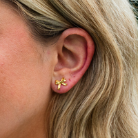 Sweet Tiny Bows Gold Studs