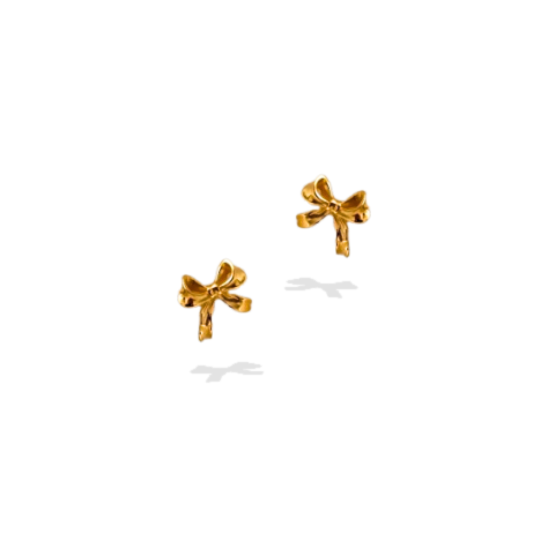 Sweet Tiny Bows Gold Studs