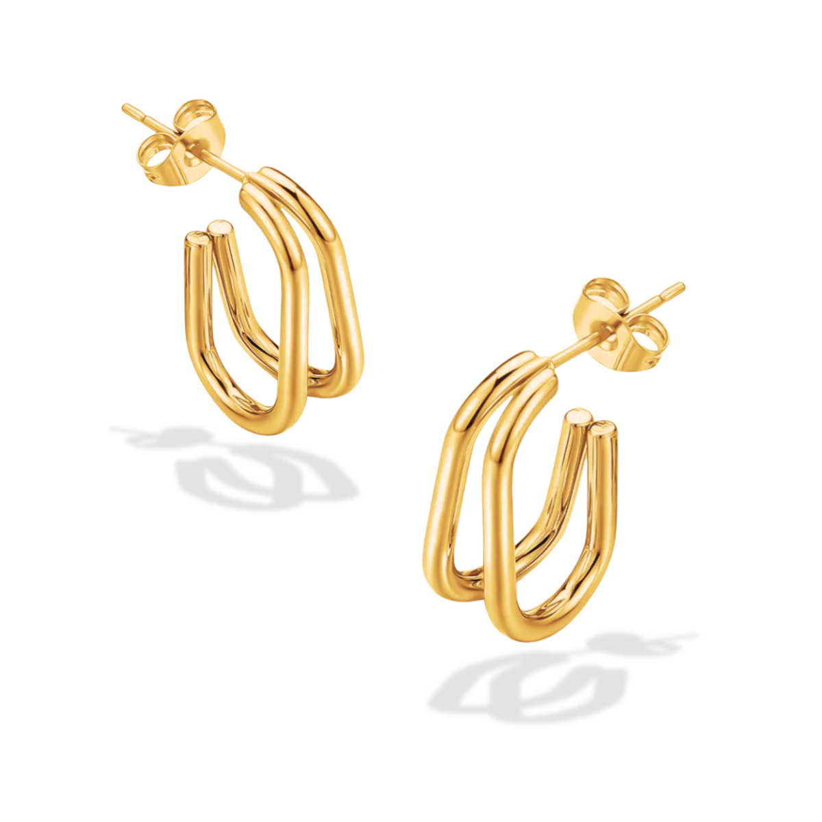 Double Dip Gold Hoops
