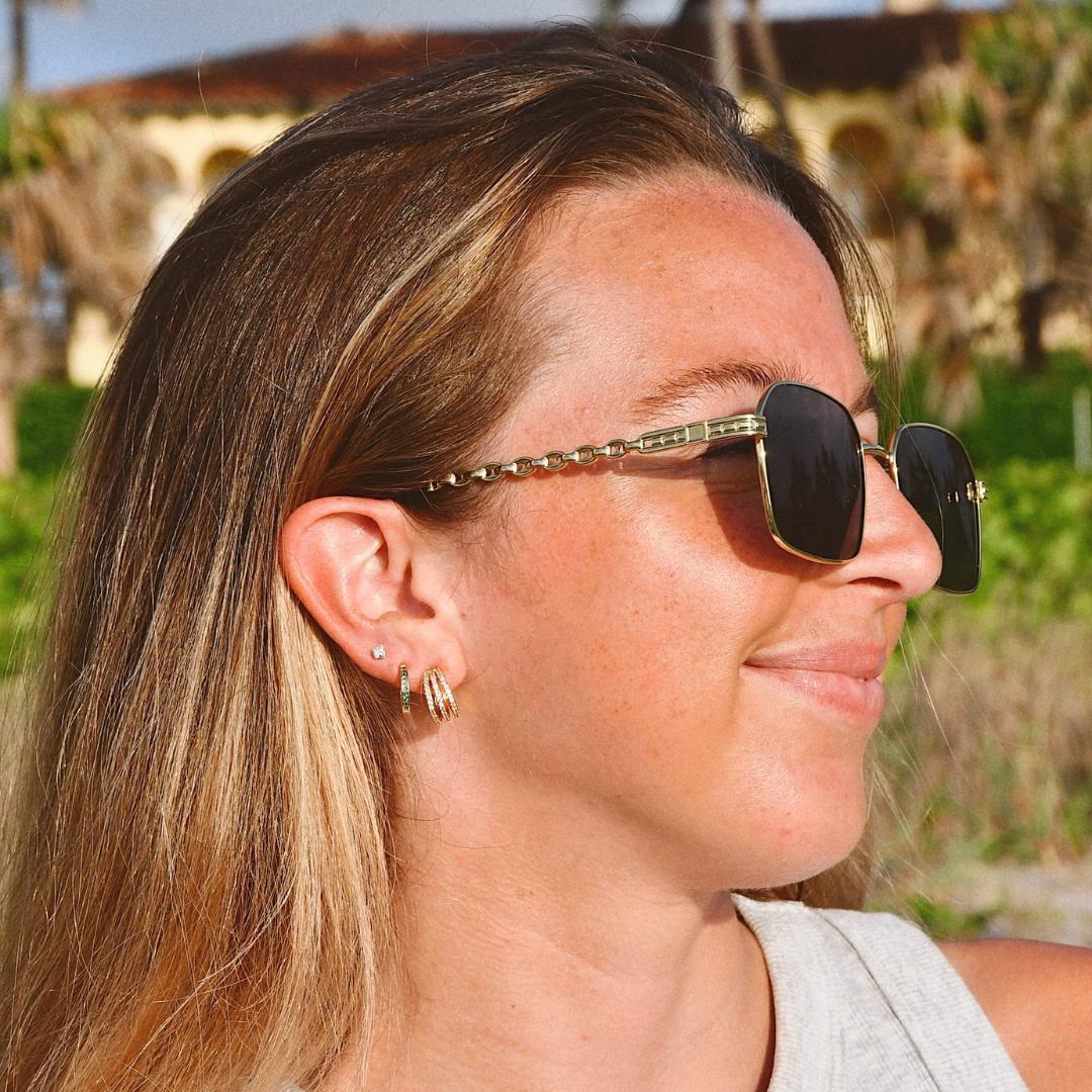 First Class Gold Triple Hoops