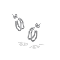 Double Dip Silver Hoops